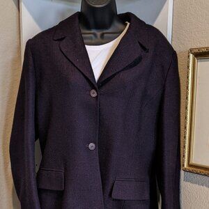 Jones New York deep black plum color 100% Wool Women's - Size 14